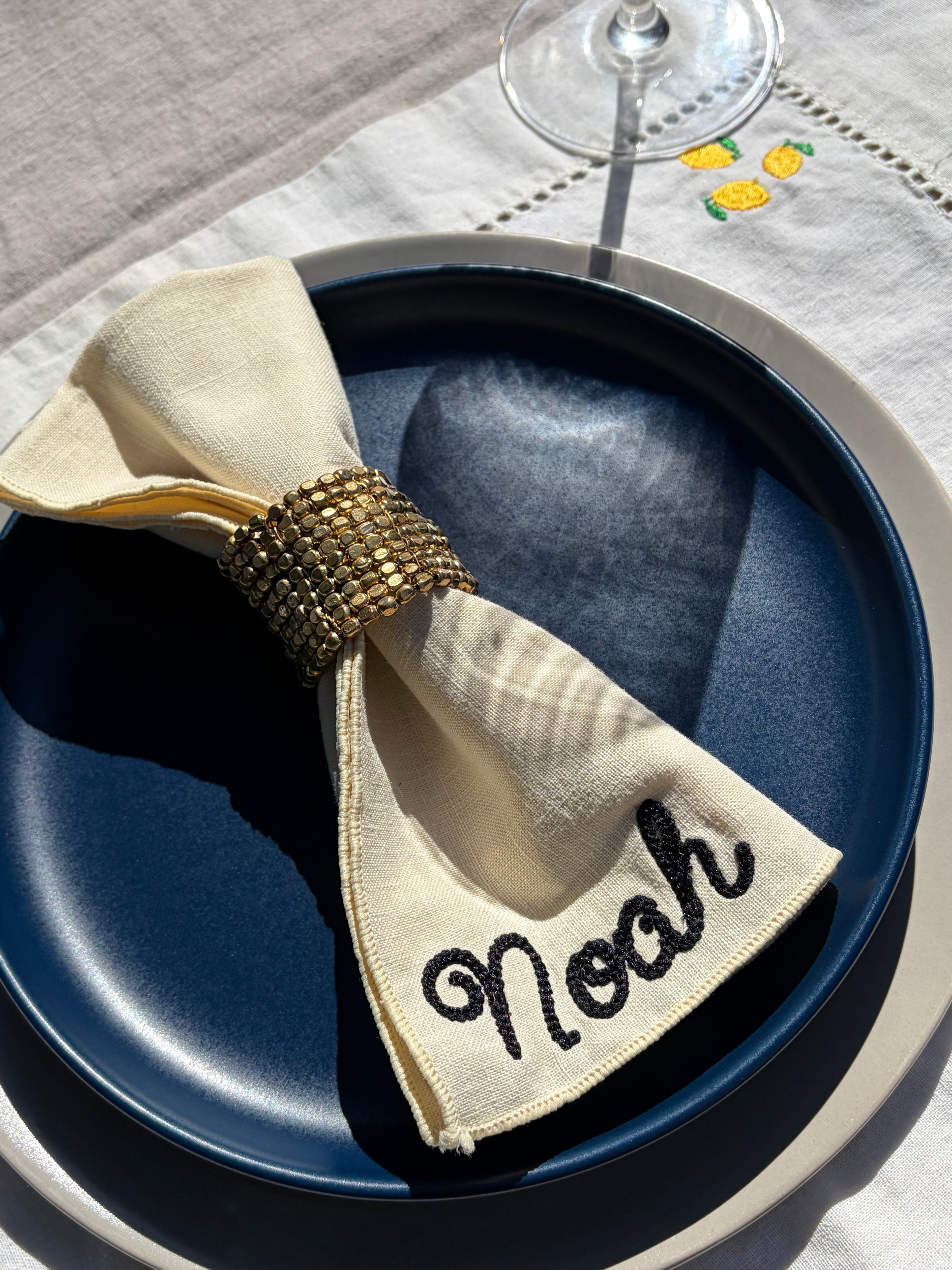 Embroidered Dinner Napkin