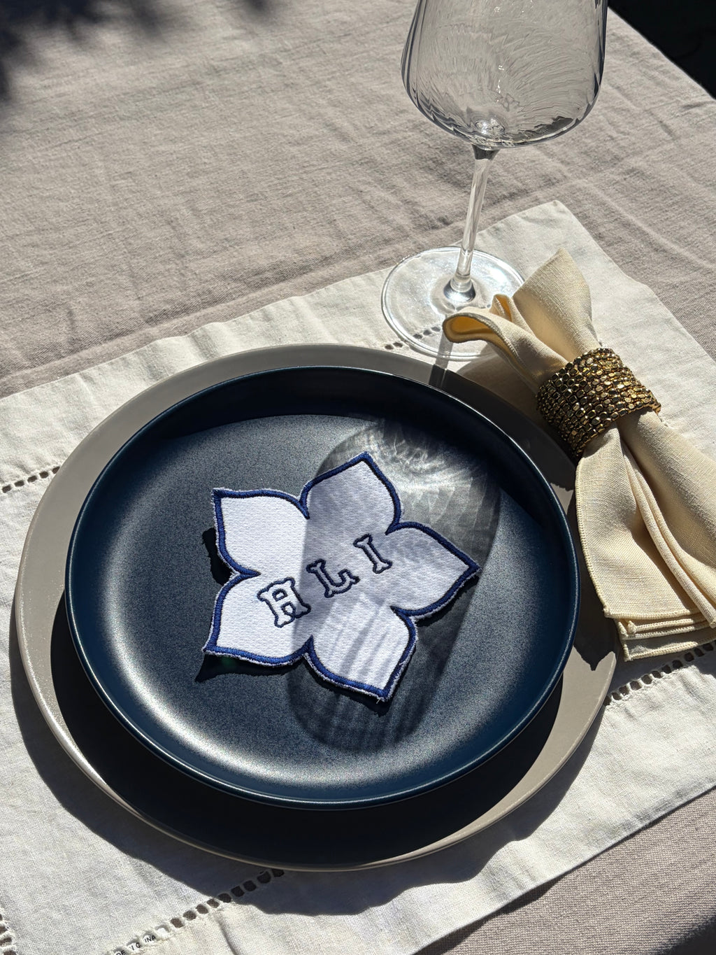 Embroidered Cocktail Napkins/Name Place Card