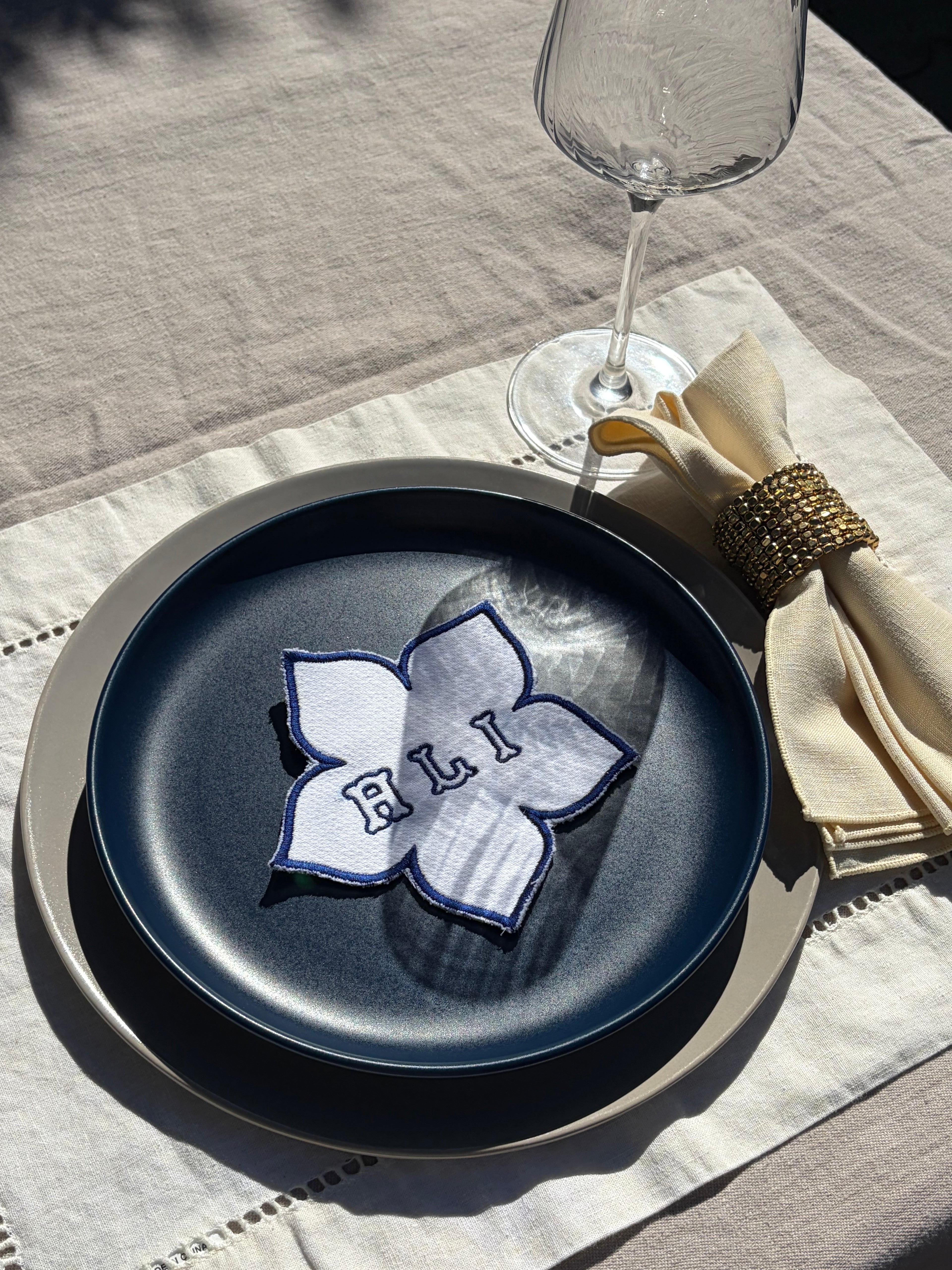 Embroidered Cocktail Napkins/Name Place Card